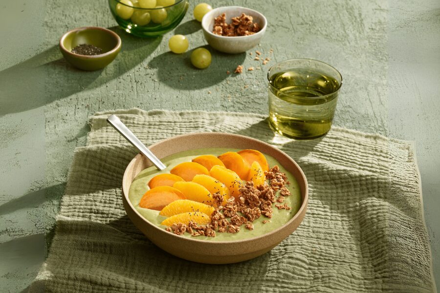 smoothie bowl de maçã e couve