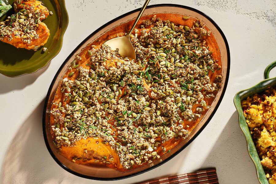 puré de batata-doce gratinado como acompanhamento ou como prato principal puré de batata-doce gratinado como acompanhamento ou como prato principal